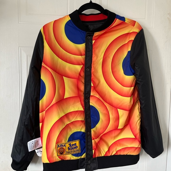 Nike x Space Jam Lebron Tune Squad Men`s Varsity Jacket Black - Picture 7 of 14